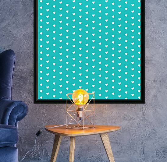 Robin Egg Blue Heart Shape Pattern Reproduction