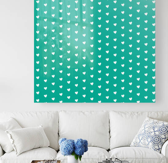 TURQUOISE Heart Shape Pattern Reproduction