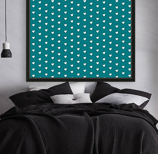 Teal Heart Shape Pattern Reproduction