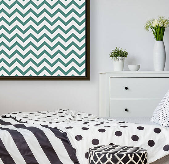 BLUE GREEN CHEVRON Reproduction
