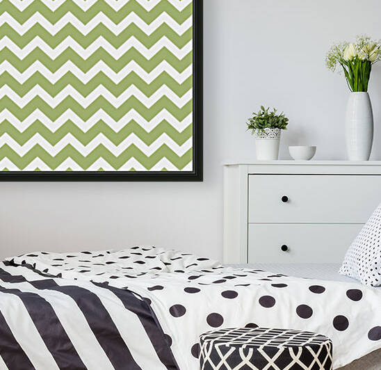 OLIVE CHEVRON Reproduction