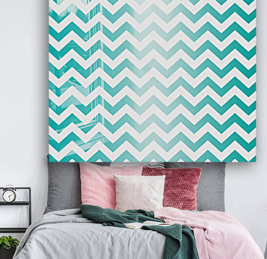 TURQUOISE CHEVRON Reproduction