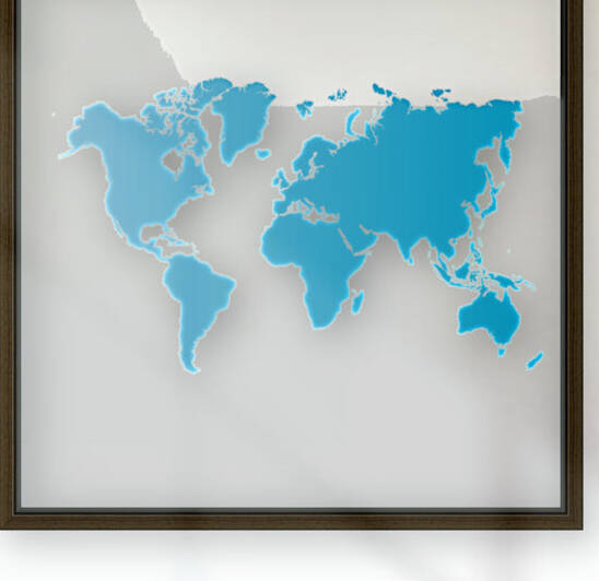 BLUE SHADE WORLD MAP Reproduction