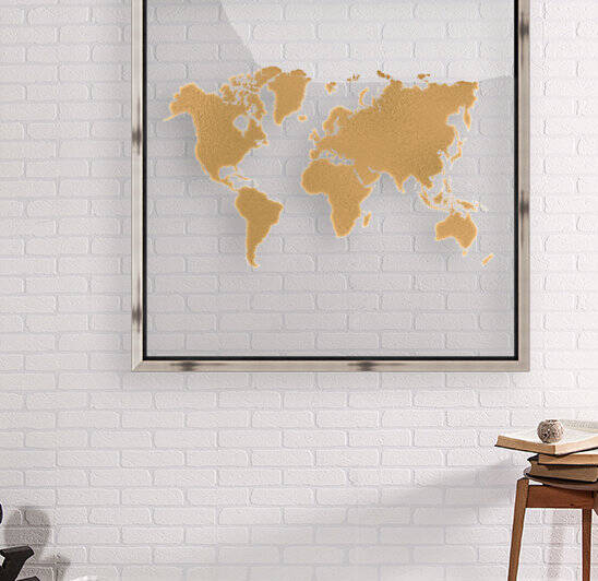 GOLD SHADE WORLD MAP Reproduction