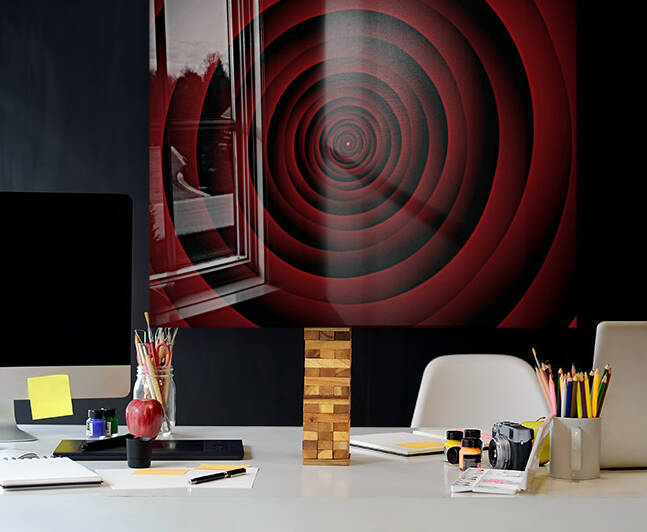Abstract Concentric Spiral Circles Reproduction