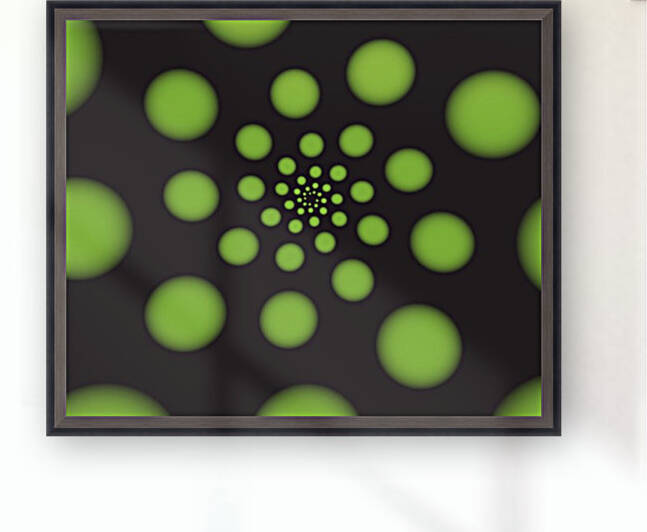Green Spiral Dots Reproduction