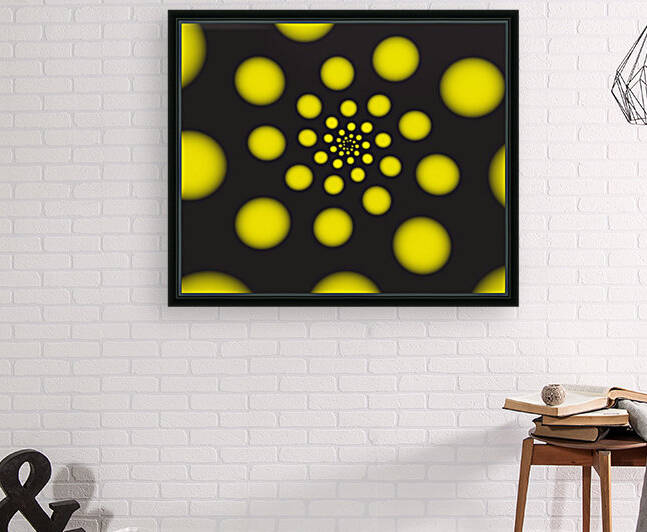 Yellow Spiral Dots Reproduction
