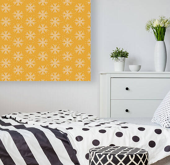 Cute Yellow Snowflakes by rizu_designs