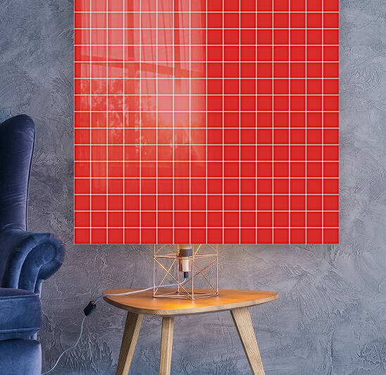 Red Orange Check Line Pattern by rizu_designs