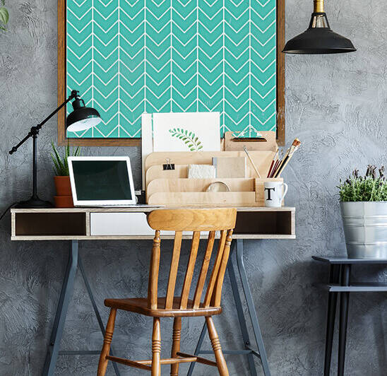 Turquoise Blue Chevron Pattern by rizu_designs