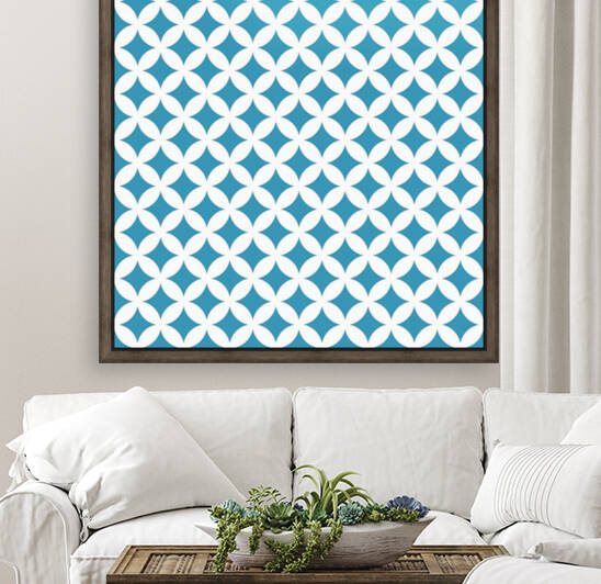 Blue Retro Circle Pattern by rizu_designs