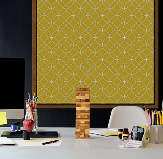 Mustard Retro Circle Pattern by rizu_designs
