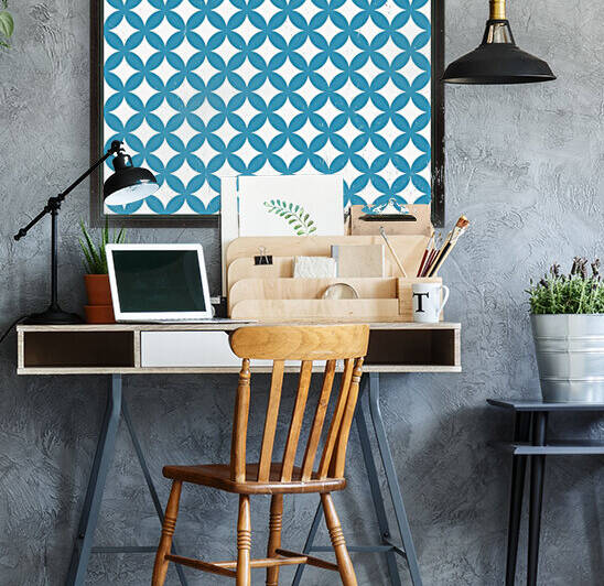 Blue Retro Circle Pattern by rizu_designs