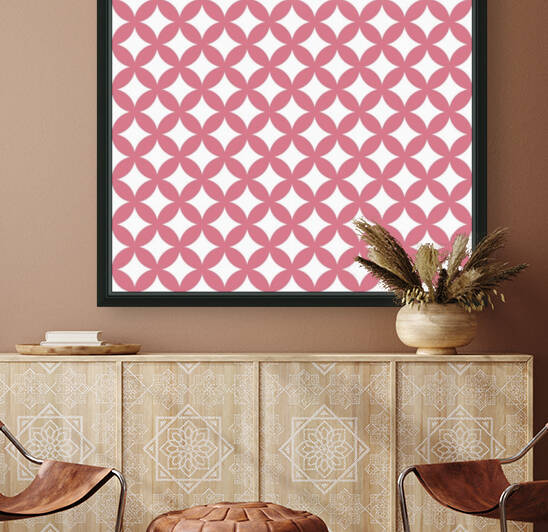 Baby Pink Retro Circle Pattern by rizu_designs