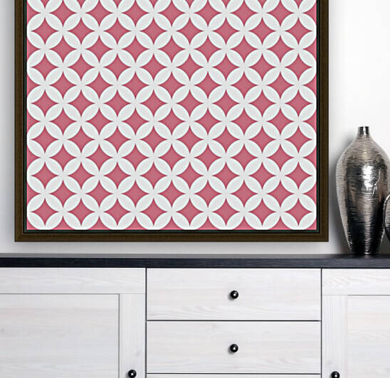 Red and White Retro Circle Pattern by rizu_designs