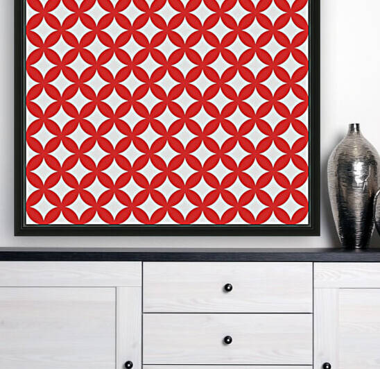 Red Retro Circle Pattern by rizu_designs
