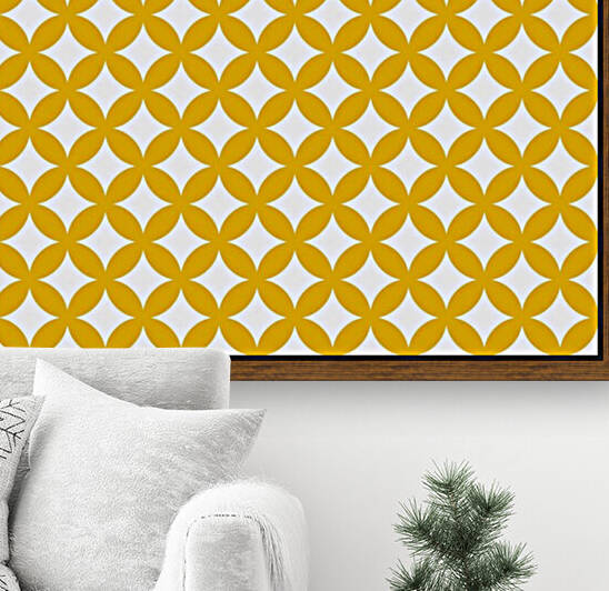 Yellow Retro Circle Pattern by rizu_designs