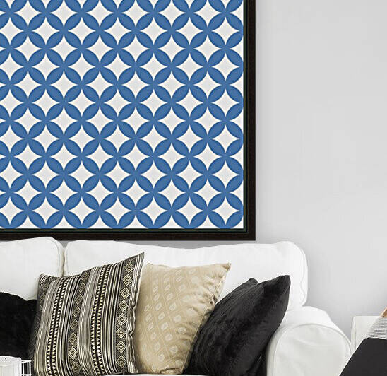 Blue Retro Circle Pattern by rizu_designs