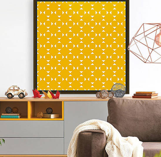 Yellow Color Squares And Diamonds Pattern  by rizu_designs