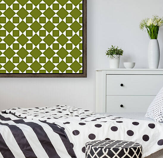 Green Squares And Diamonds Pattern  by rizu_designs