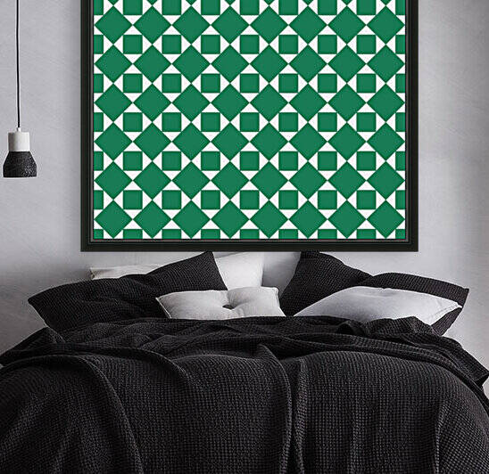 Green Squares And Diamonds Pattern  by rizu_designs