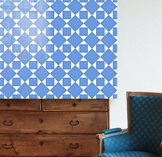 Blue Squares And Diamonds Pattern  by rizu_designs