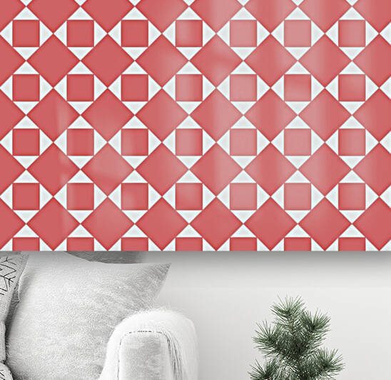 Orange Squares And Diamonds Pattern by rizu_designs