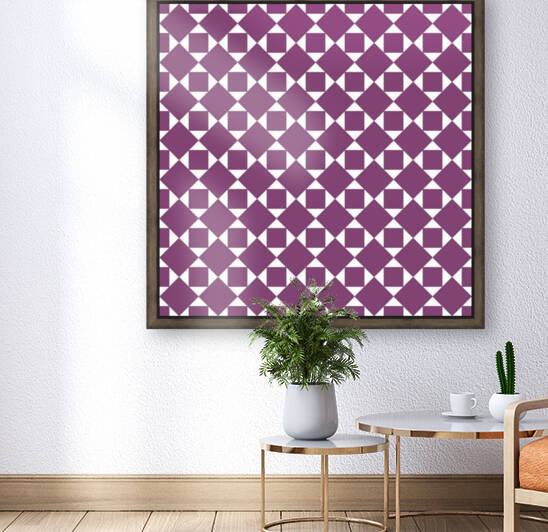 Burgundy Squares And Diamonds Pattern by rizu_designs