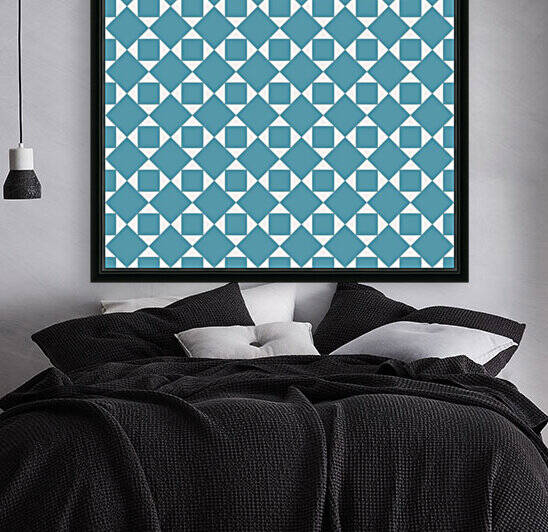 Turquoise Squares And Diamonds Pattern by rizu_designs