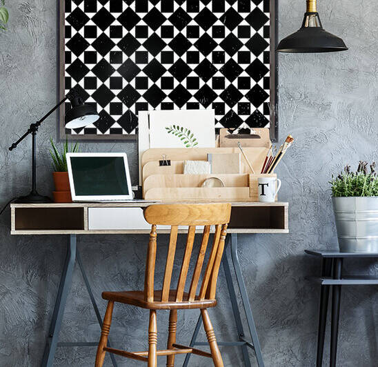 Black and White Geometric Pattern by rizu_designs