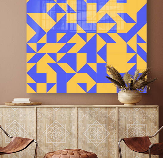 Mid Century Yellow Geometric by rizu_designs