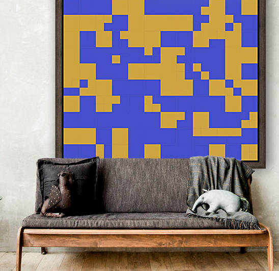Blue Geometry Pattern Reproduction