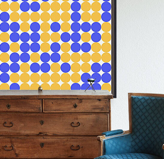Yellow and Blue Dots Pattern by rizu_designs