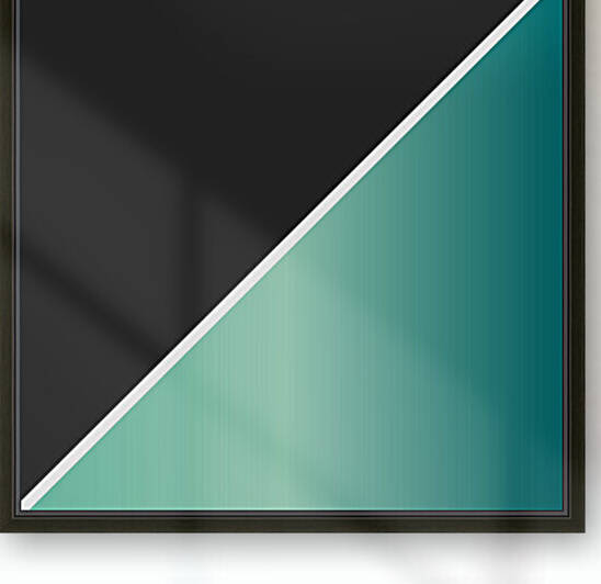Black and Jade Foil Abstract Reproduction