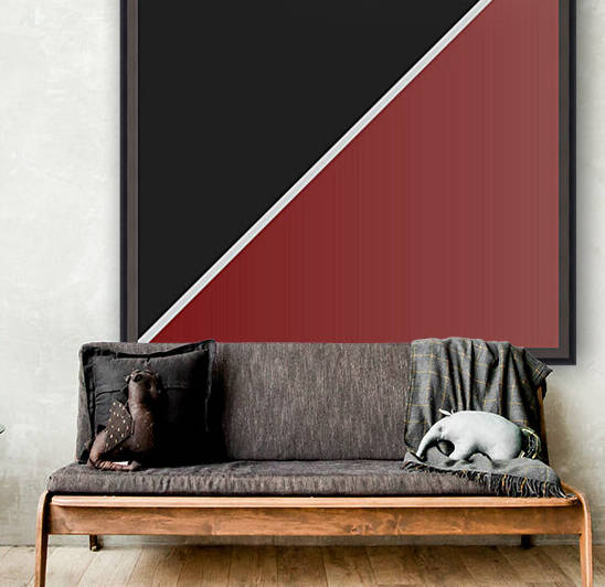 Black and Garnet Abstract Reproduction