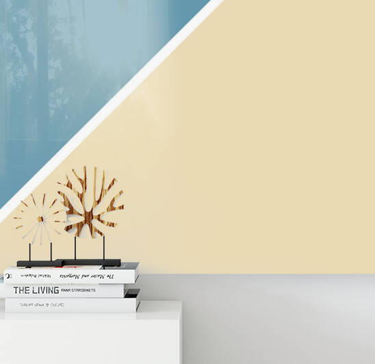 Delphinium Blue and Vanilla Custard Abstract by rizu_designs