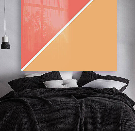 Living Coral and Buff Orange Abstract by rizu_designs