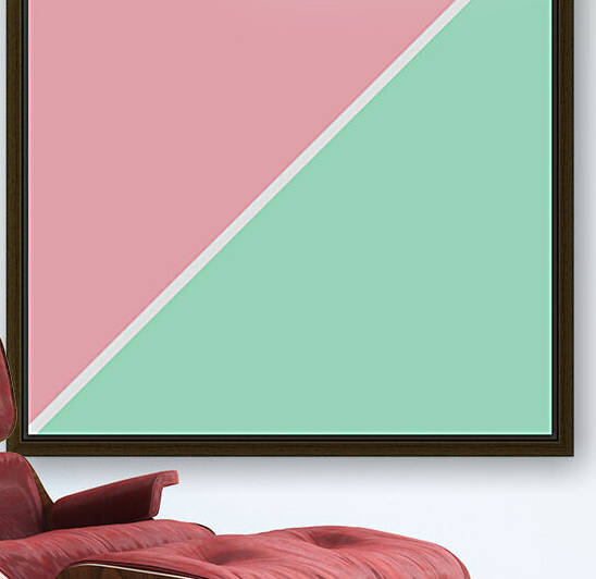 Light Pink and Mint Abstract Reproduction