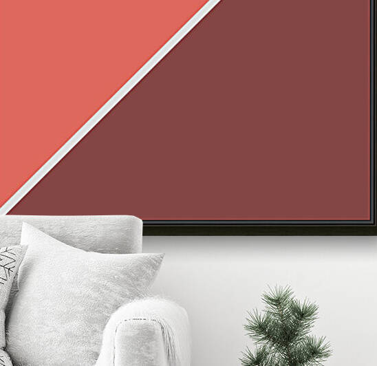 Living Coral and Marsala Abstract by rizu_designs