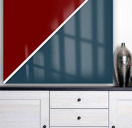 Maroon and Navy Abstract Reproduction