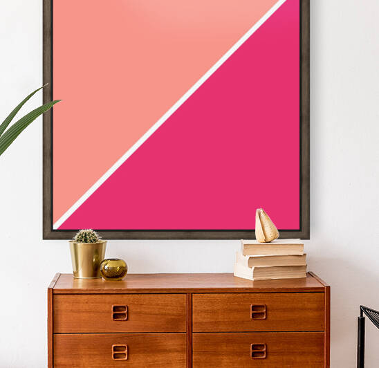 Salmon and Magenta Abstract Reproduction