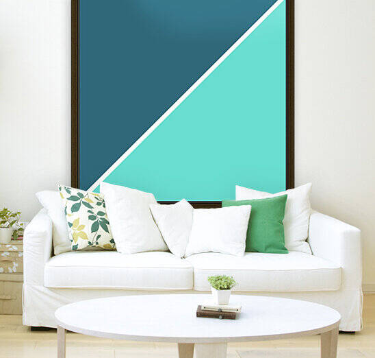 Teal and Blue Abstract Reproduction