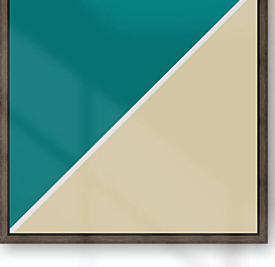 Teal Blue and Vanilla Custard Abstract by rizu_designs