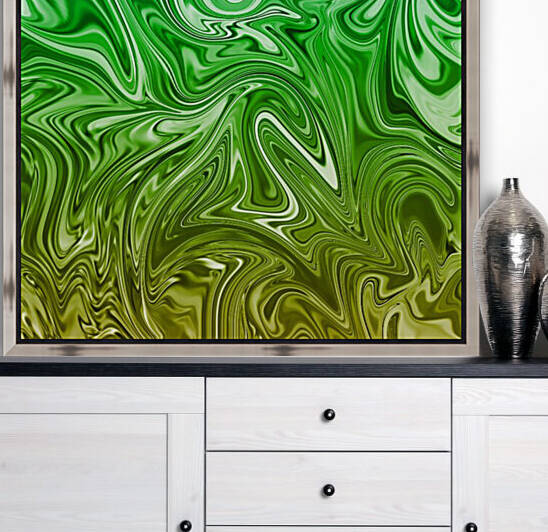 Green and Yellow Liquid Marble Reproduction
