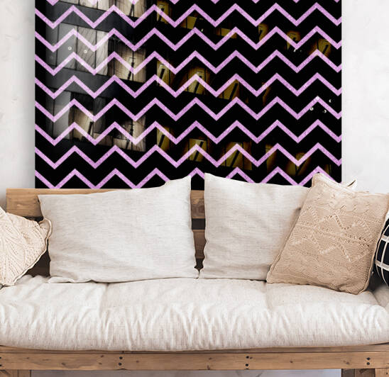 Plum Chevron Glitter Reproduction