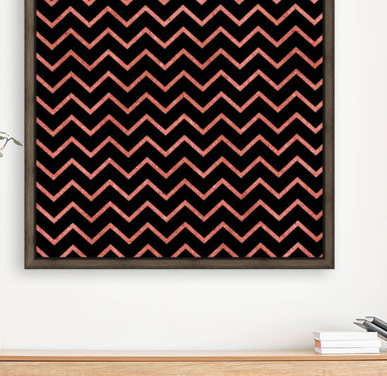 Peach Chevron Glitter Reproduction