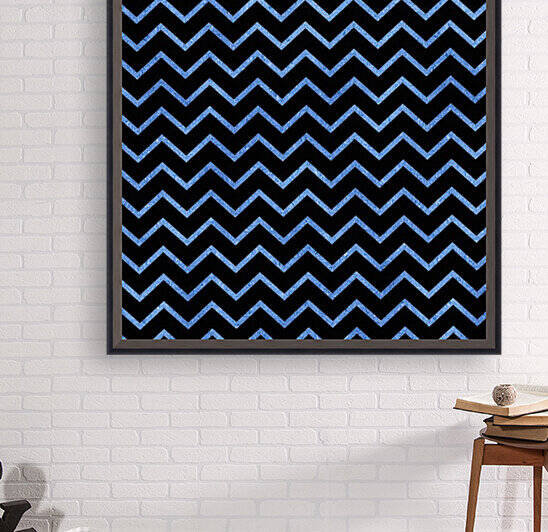 Blue Chevron Glitter Reproduction