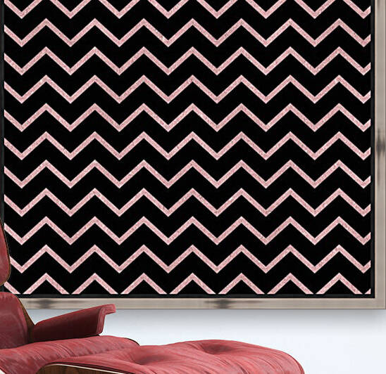 Rose Gold Chevron Glitter Reproduction