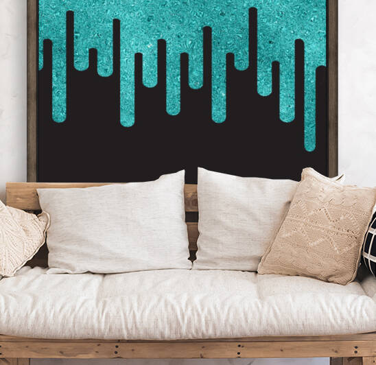 Dripping Teal Glitter Reproduction