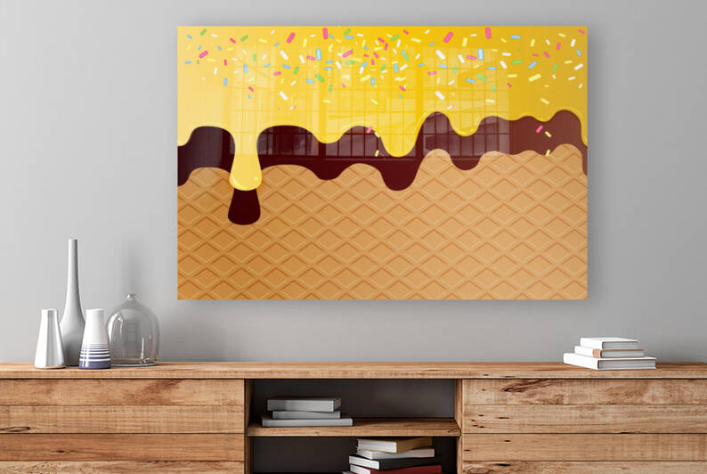 Yellow Creamy Waffle Art by rizu_designs